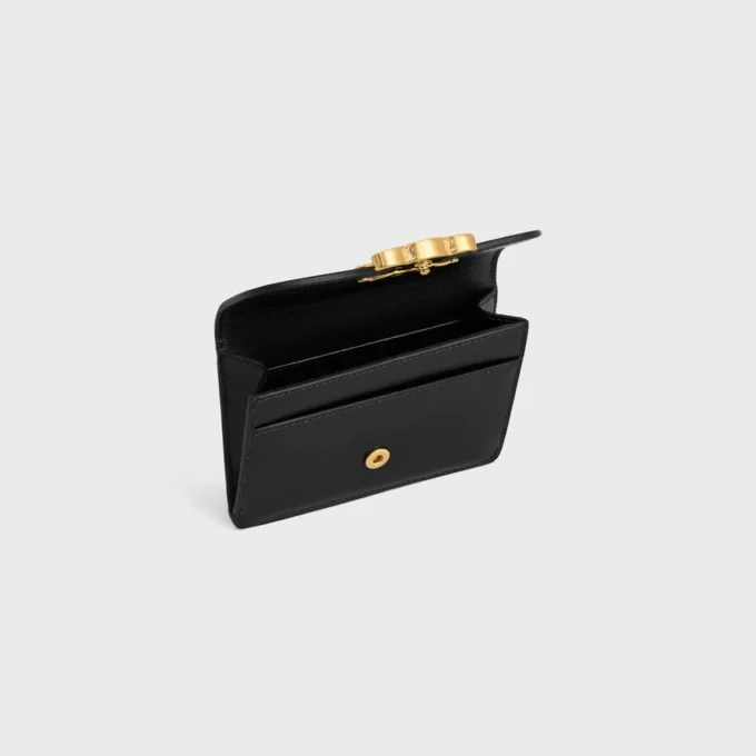 Porte-cartes à rabat Triomphe en cuir de veau brillant Porte-cartes à rabat Triomphe en cuir de veau brillant