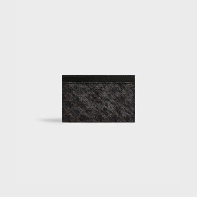 Porte-cartes uni en Triomphe Canvas et cuir de veau Porte-cartes uni en Triomphe Canvas et cuir de veau