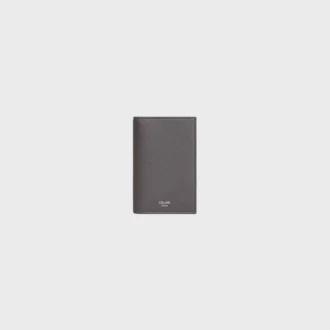 Porte-cartes vertical en cuir de veau grainé