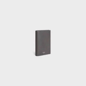 Porte-cartes vertical en cuir de veau grainé