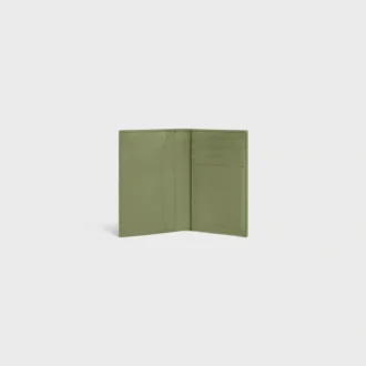 Porte-cartes vertical en cuir de veau grainé