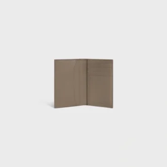 Porte-cartes vertical en cuir de veau grainé