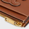 Porte-cartes zippé Cuir Triomphe en cuir d&rsquo;agneau lisse
