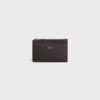 Porte-cartes zippé en cuir de veau grainé Porte-cartes zippé en cuir de veau grainé