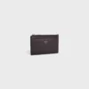 Porte-cartes zippé en cuir de veau grainé Porte-cartes zippé en cuir de veau grainé