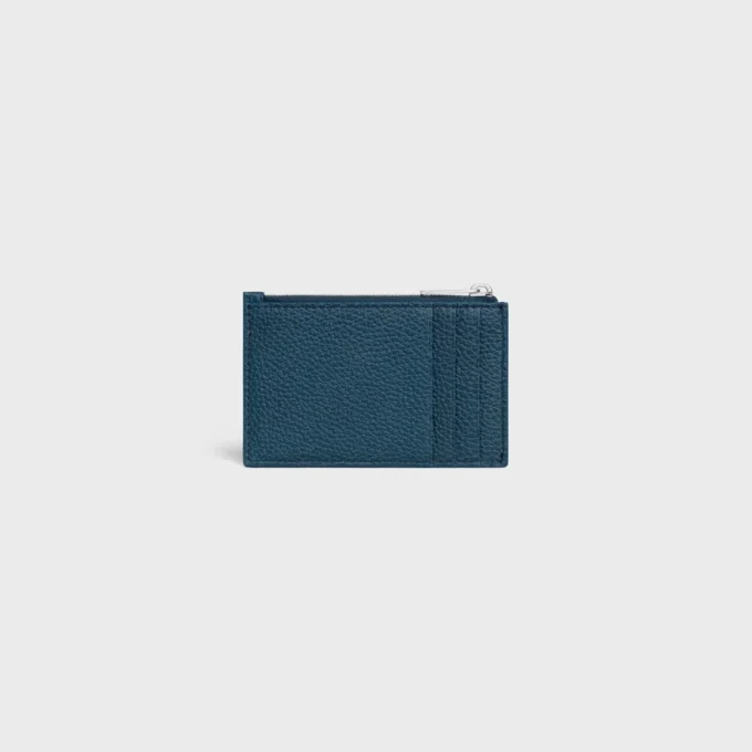 Porte-cartes zippé en cuir de veau grainé Porte-cartes zippé en cuir de veau grainé