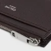 Porte-cartes zippé en cuir de veau grainé Porte-cartes zippé en cuir de veau grainé