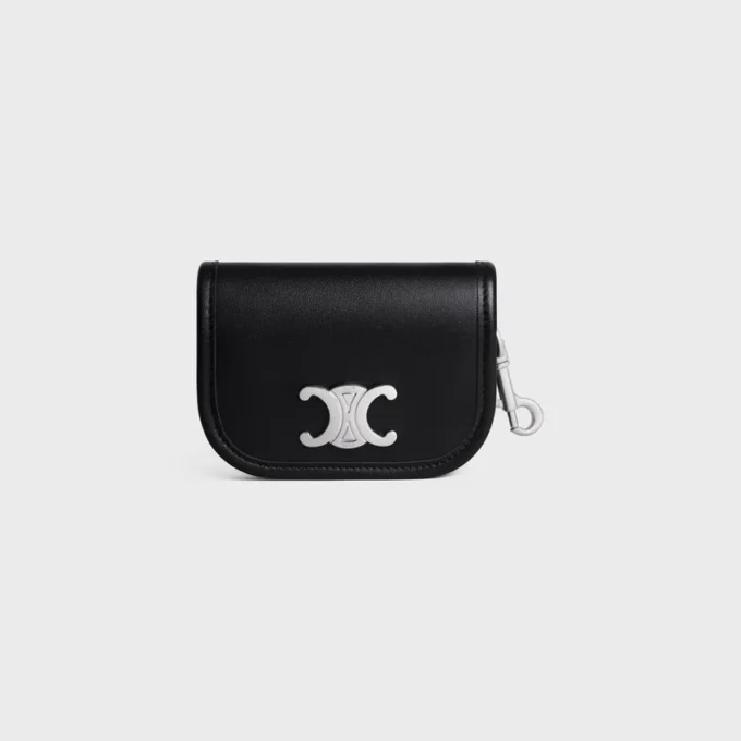 Porte-clés Nano Besace Triomphe en cuir de veau lisse Porte-clés Nano Besace Triomphe en cuir de veau lisse