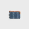 Porte-monnaie en denim rayé avec strass Porte-monnaie en denim rayé avec strass