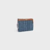 Porte-monnaie en denim rayé avec strass Porte-monnaie en denim rayé avec strass