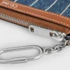 Porte-monnaie en denim rayé avec strass Porte-monnaie en denim rayé avec strass