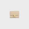 Portefeuille compact avec compartiment à monnaie Triomphe en cuir de veau brillant
