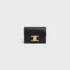 Portefeuille compact avec compartiment à monnaie Triomphe en cuir de veau brillant Portefeuille compact avec compartiment à monnaie Triomphe en cuir de veau brillant