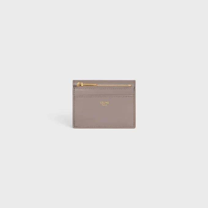 Portefeuille compact avec compartiment à monnaie Triomphe en cuir de veau brillant Portefeuille compact avec compartiment à monnaie Triomphe en cuir de veau brillant
