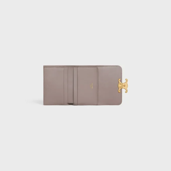 Portefeuille compact avec compartiment à monnaie Triomphe en cuir de veau brillant Portefeuille compact avec compartiment à monnaie Triomphe en cuir de veau brillant