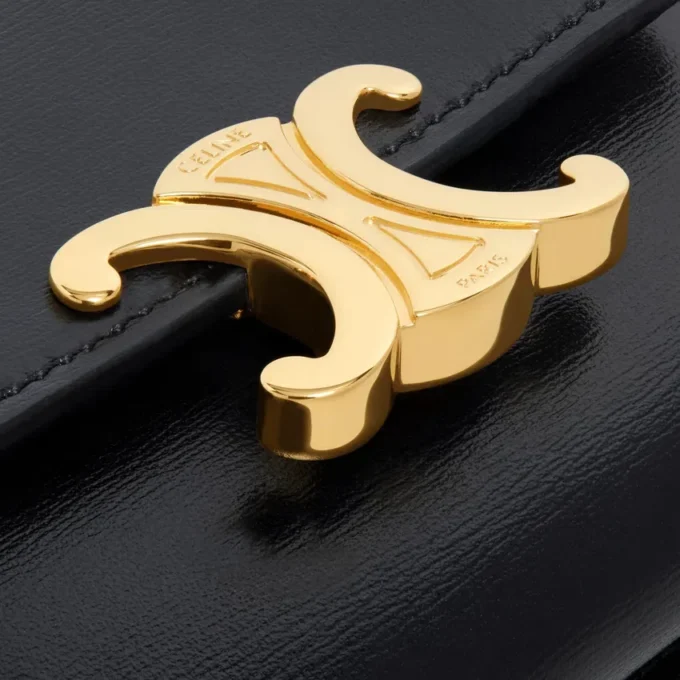 Portefeuille compact avec compartiment à monnaie Triomphe en cuir de veau brillant Portefeuille compact avec compartiment à monnaie Triomphe en cuir de veau brillant