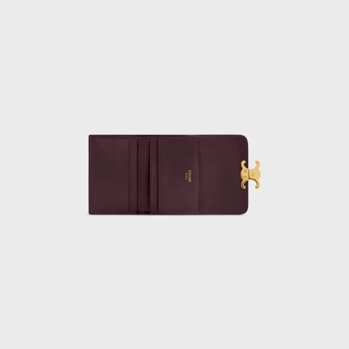 Portefeuille compact avec compartiment à monnaie Triomphe en cuir de veau brillant Portefeuille compact avec compartiment à monnaie Triomphe en cuir de veau brillant