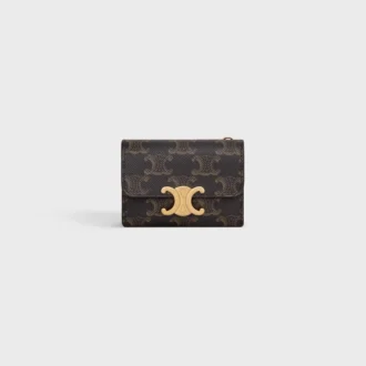 Portefeuille compact avec porte-monnaie Triomphe en Triomphe Canvas