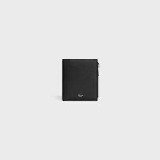 Portefeuille compact en cuir de veau grainé