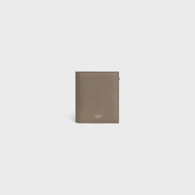 Portefeuille compact en cuir de veau grainé Portefeuille compact en cuir de veau grainé