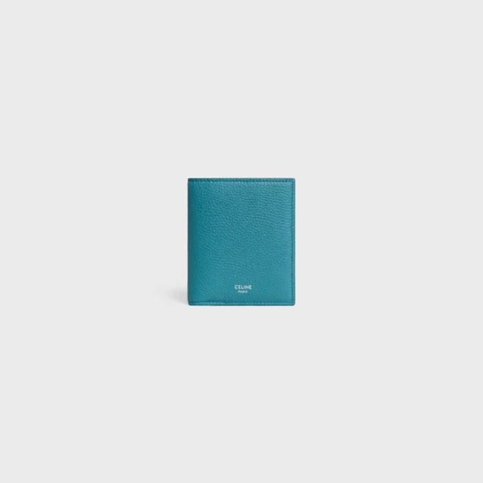 Portefeuille compact en cuir de veau grainé Portefeuille compact en cuir de veau grainé