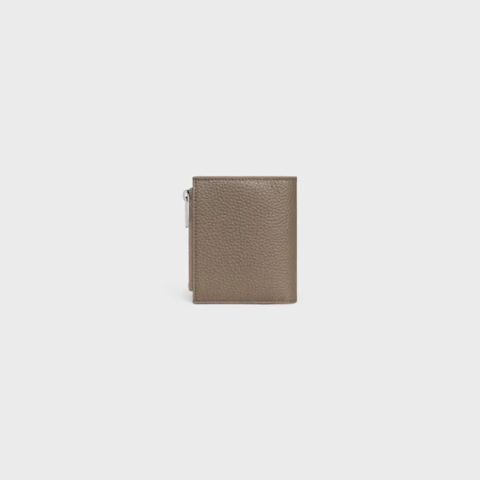 Portefeuille compact en cuir de veau grainé Portefeuille compact en cuir de veau grainé