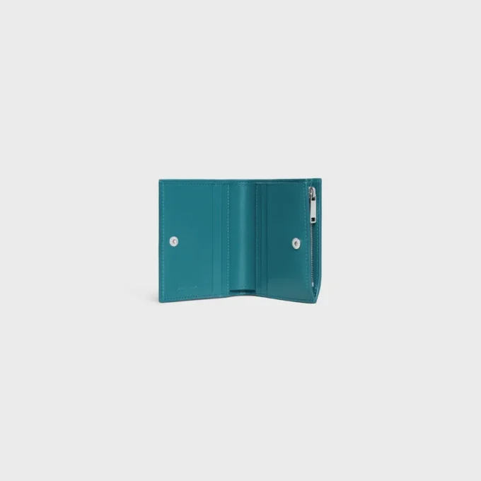 Portefeuille compact en cuir de veau grainé Portefeuille compact en cuir de veau grainé