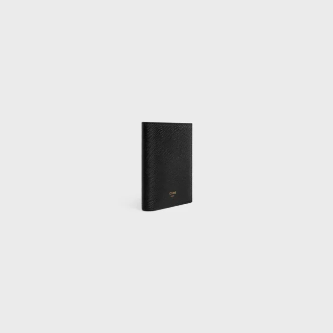 Portefeuille compact Triomphe Charms en cuir de veau grainé Portefeuille compact Triomphe Charms en cuir de veau grainé