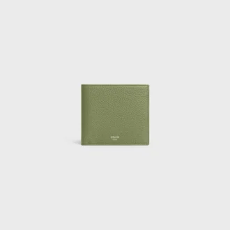 Portefeuille à deux volets en cuir de veau grainé