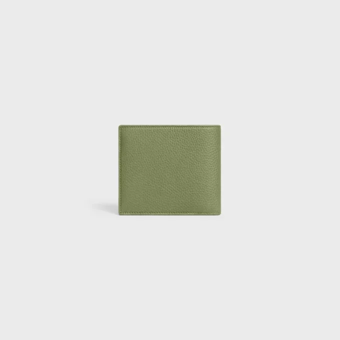 Portefeuille à deux volets en cuir de veau grainé