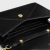 Portefeuille enveloppe à chaîne en cuir de veau brillant Portefeuille enveloppe à chaîne en cuir de veau brillant