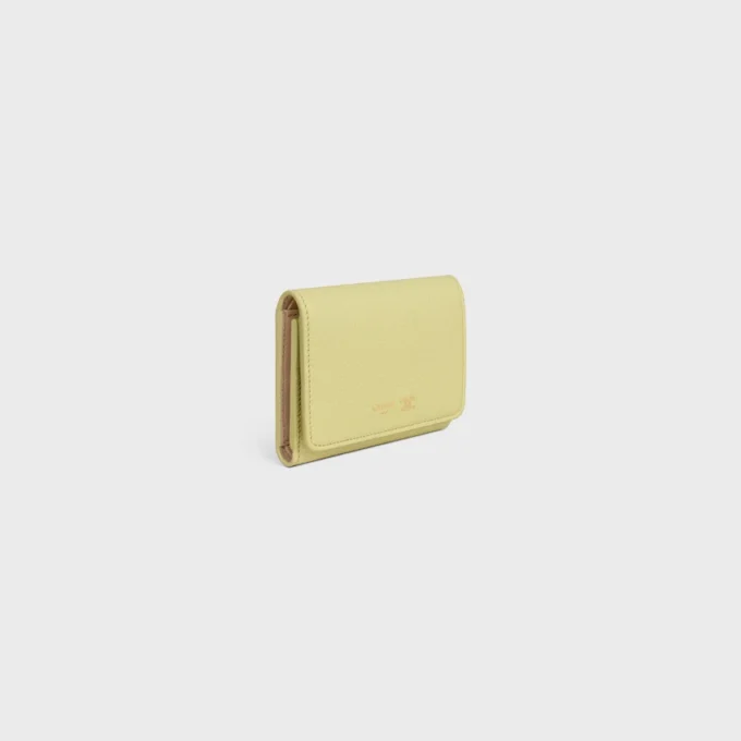 Portefeuille fin Triomphe en cuir de veau grainé souple