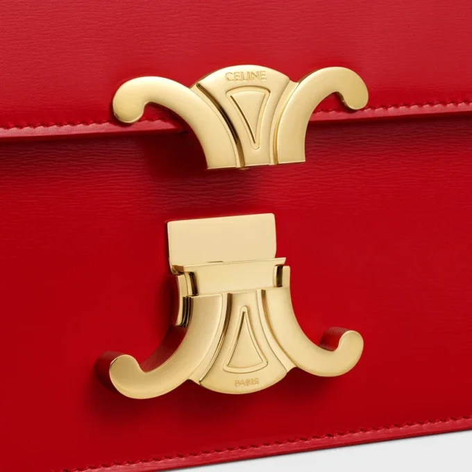 Portefeuille Triomphe moyen en cuir de veau brillant Portefeuille Triomphe moyen en cuir de veau brillant