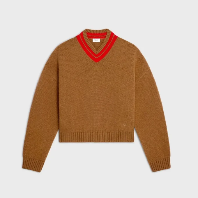 Pull à col en V en cachemire