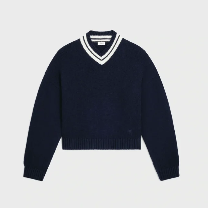 Pull à col en V en cachemire