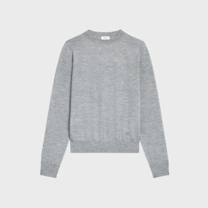 Pull à col rond en cachemire fin