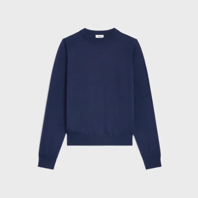 Pull à col rond en cachemire fin