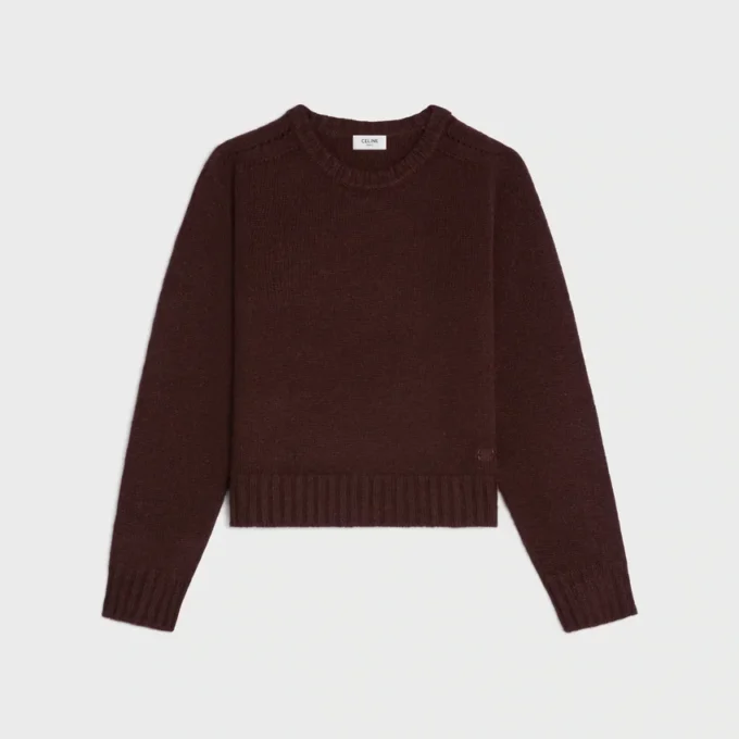Pull à col rond en cachemire sans coutures