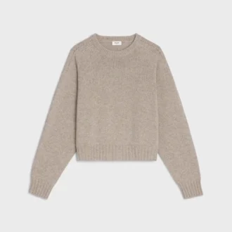 Pull à col rond en cachemire sans coutures