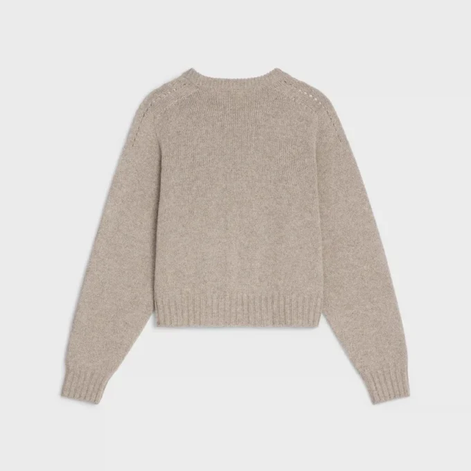 Pull à col rond en cachemire sans coutures