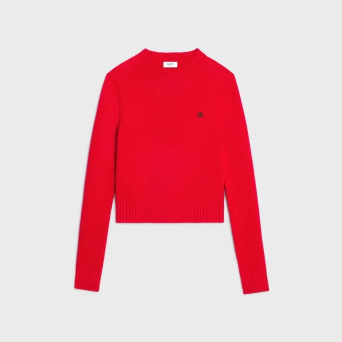 Pull à col rond en laine et cachemire
