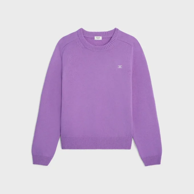 Pull à col rond en laine et cachemire
