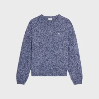 Pull à col rond en laine et cachemire