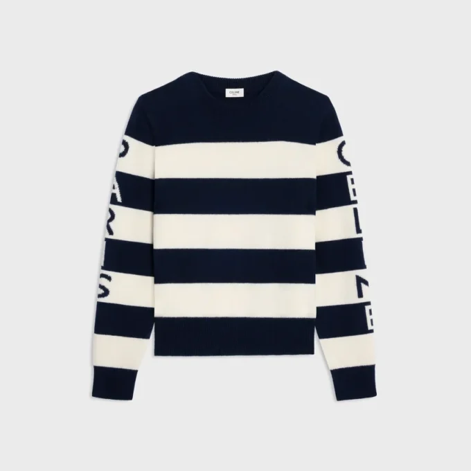 Pull à col rond en laine et cachemire