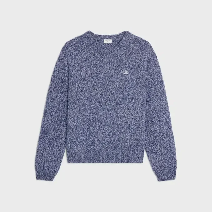 Pull à col rond en laine et cachemire