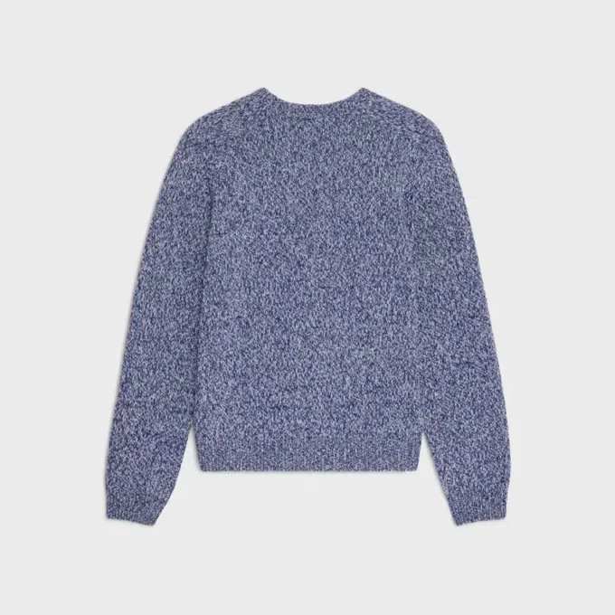 Pull à col rond en laine et cachemire