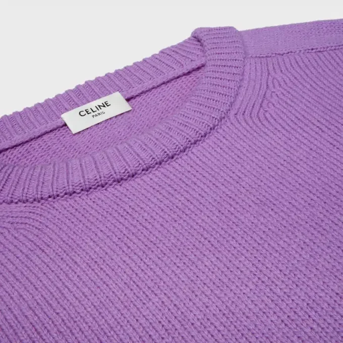 Pull à col rond en laine et cachemire