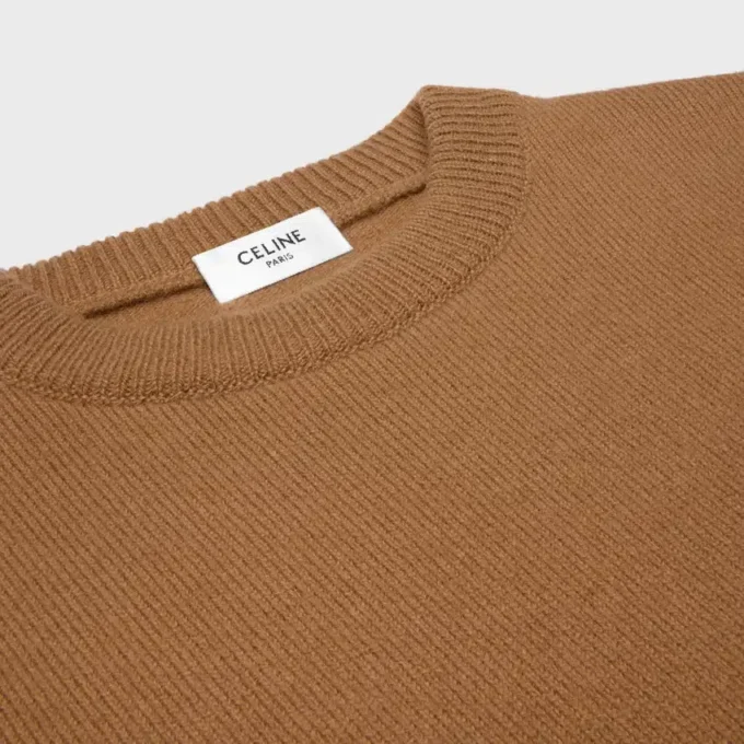 Pull à col rond en laine et cachemire