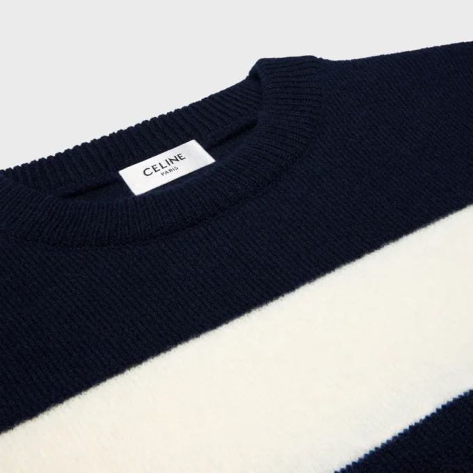 Pull à col rond en laine et cachemire