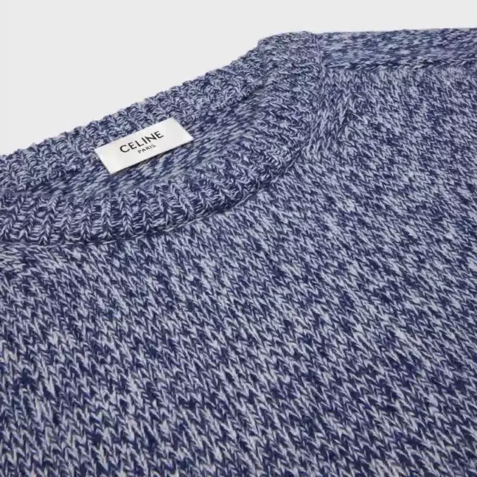 Pull à col rond en laine et cachemire